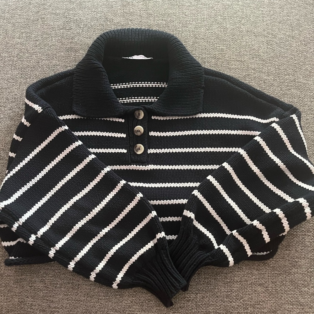 ZARA POLO SWEATER CROPPED